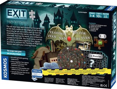 Puzzle EXIT: Nightfall Manor (4x puzzle s 88 ks)