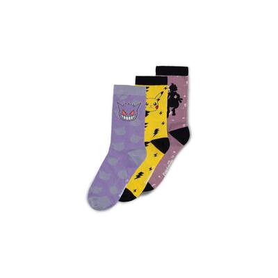 Ponožky Pokémon 3-pack Pikachu, Gengar, Mewtwo (39-42)