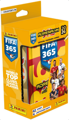 Panini FIFA 365 25/26 Adrenalyn pocket plechová krabička - HRANATÁ