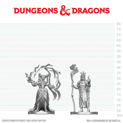 D&D Nolzur's Marvelous Miniatures - Human Druid & Elf Sorcerer