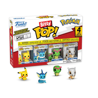 Funko Bitty POP! Pokémon (Pikachu, Vaporeon, Caterpie, Cubone) - 2 cm