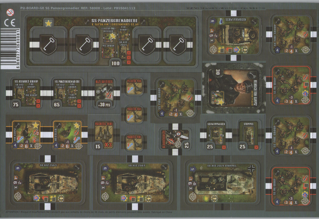 Devil Pig Games Heroes of Normandie: SS Panzergrenadier Punch Board