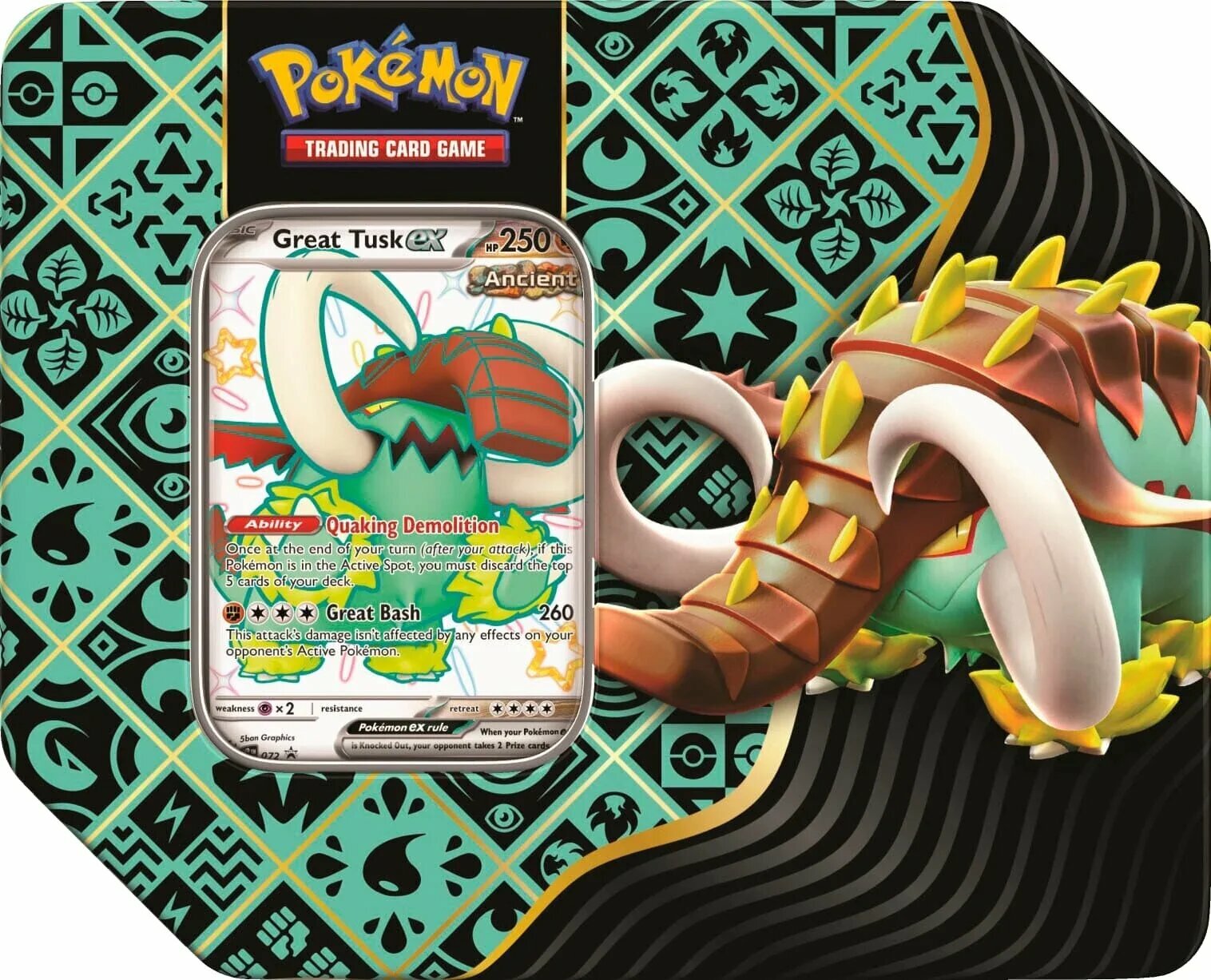 The Pokémon Company Pokémon: Great Tusk Paldean Fates Premium Art Tin