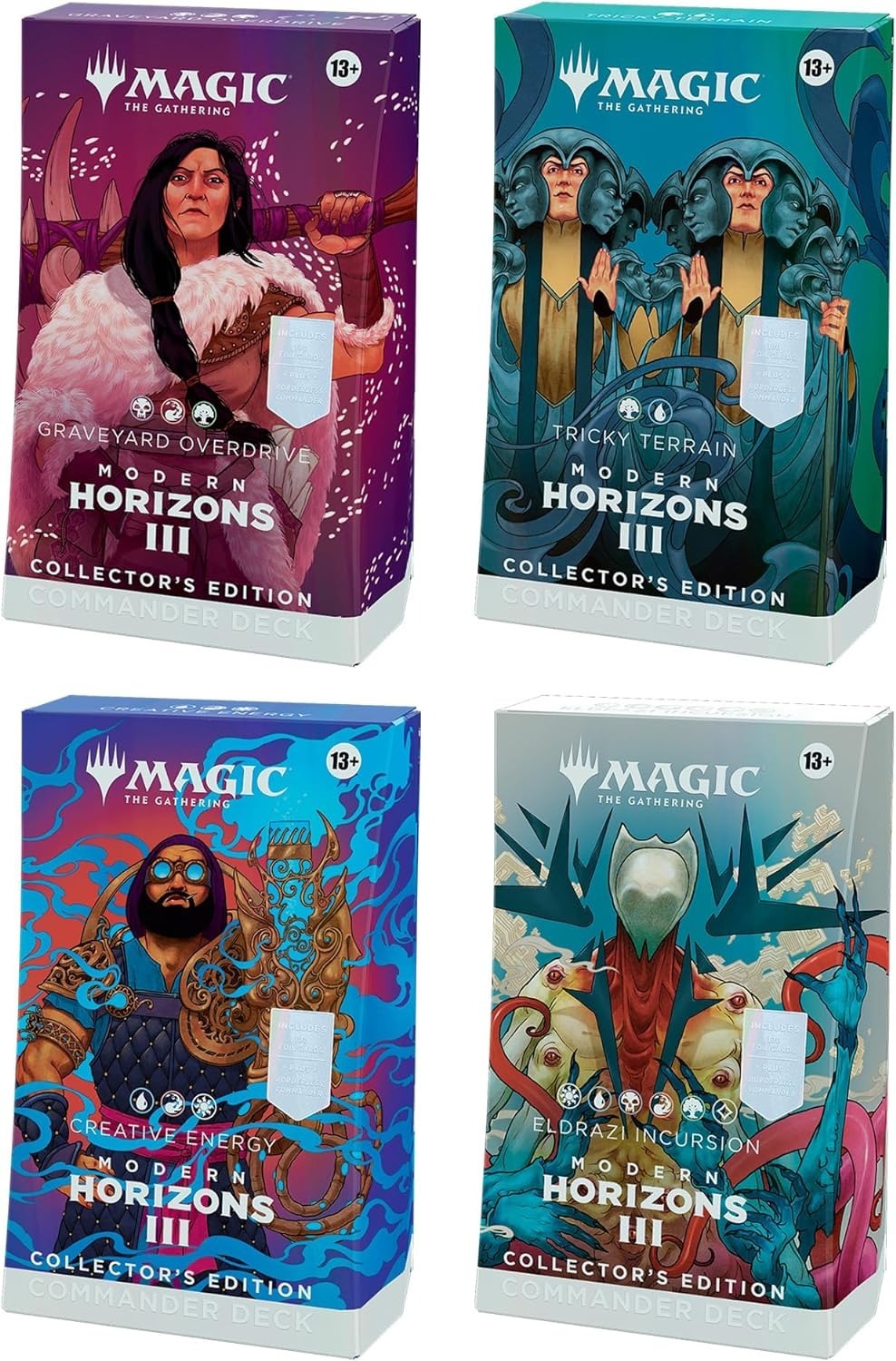Wizards of the Coast Modern Horizons III - Collector ´s Commander Deck Display (4 DECKS) - Magic: The Gathering
