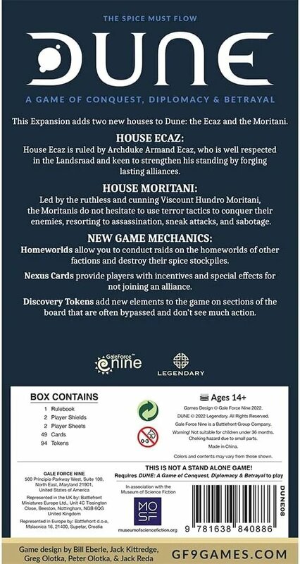 Gale Force Nine Dune: Espansione Ecaz & Moritani – Gioco Da Tavolo