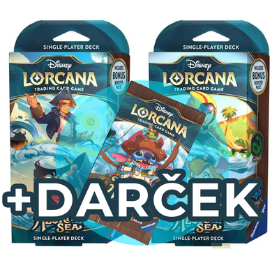 Disney Lorcana: 2x Starter Deck (Azurite Sea) + darček Booster Pack Azurite Sea