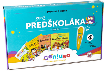 Geniuso - súprava Pre predškolákov (4 knihy + pero) + taška Geniuso
