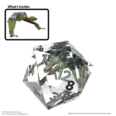 kocka 20k - veľká 55mm - Star Trek Klingon Bird of Prey (spindown)