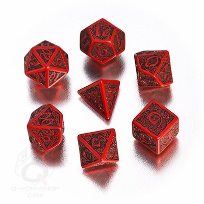 Kocky Celtic set 3D 7ks červeno-čierne (Red/Black)