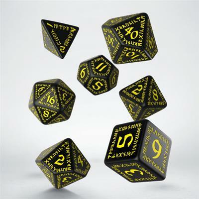Kocky Runic Black/Yellow dice set (7ks)