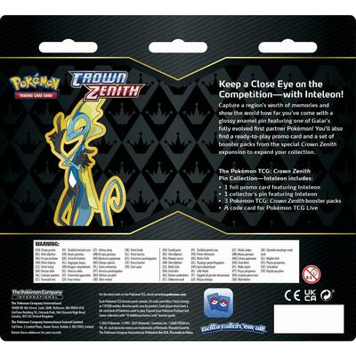 Pokémon Crown Zenith Pin Collection Inteleon