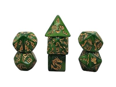 Kocky RPG set: Dragon Green/Gold (7ks)