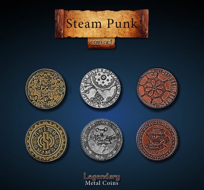 Steampunk Coin Set - Legendary Metal Coins
