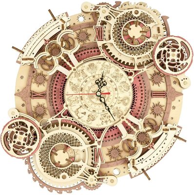 Drevené 3D Puzzle - Nástenné hodiny s kalendárom