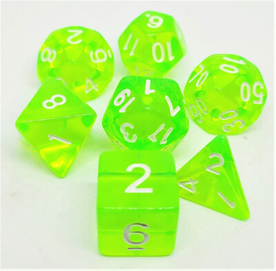 Kocky RPG set Transparent Lightgreen (7ks)