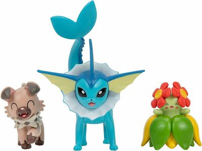 Figúrka Pokémon Battle Figure - ROCKRUFF, BELLOSSOM, VAPOREON