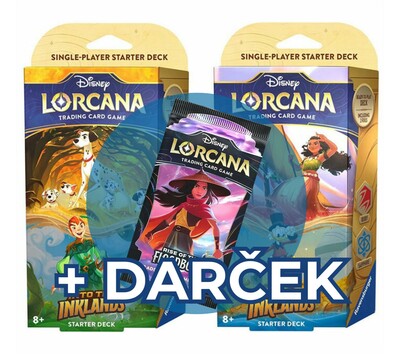 Disney Lorcana: 2x Starter Deck (Into the Inklands) + darček Booster Pack (Rise of the Floodborn)