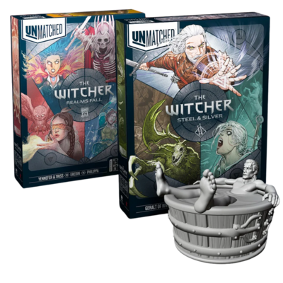 Sada Unmatched Witcher: Steel and SIlver & Realms Fall  + figúrka