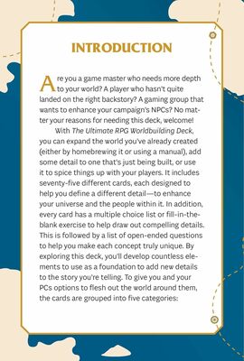 The Ultimate RPG Worldbuilding Deck
