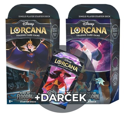 Disney Lorcana: 2x Starter Deck (Rise of the Floodborn) + darček Booster Pack