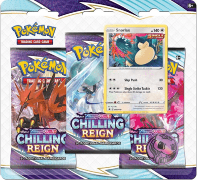 Pokémon: Snorlax 3-pack blister Chilling Reign Sword and Shield 6