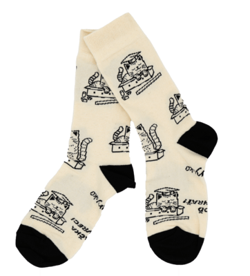 Ponožky Mačka: krémové (36-40) 