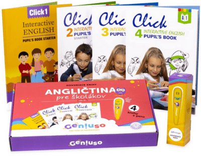 Geniuso - súprava Angličtina pre školákov (4 knihy + pero) + taška Geniuso
