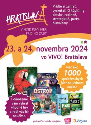 HRAtislava 2024 - vstupenka na víkend 23. a 24. novembra