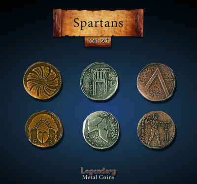 Spartan Coin Set - Legendary Metal Coins