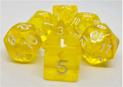 Kocky RPG set Transparent Yellow (7ks)