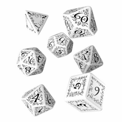 Kocky Elvish White/Black dice set (7ks)