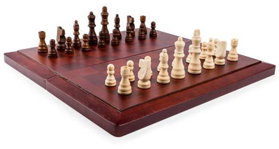 Classic Deluxe Wood Chess & Checkers Black & Gold