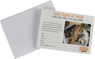 Murder Mystery Party Pasta, Passion & Pistols