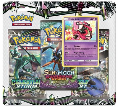 Pokémon: Tapu Lele 3 Pack Blister - Sun and Moon 7: Celestial Storm